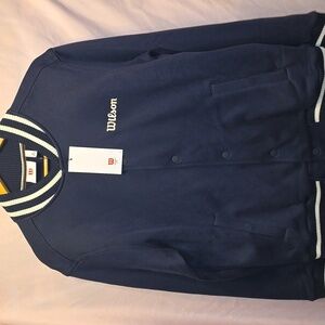 Men's Blue Wilson Hudson Bomber Jacket Size Medium (Matt # 49)